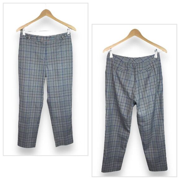 Halogen Grey Plaid Slim Fit Ankle Pants - Picture 8 of 11